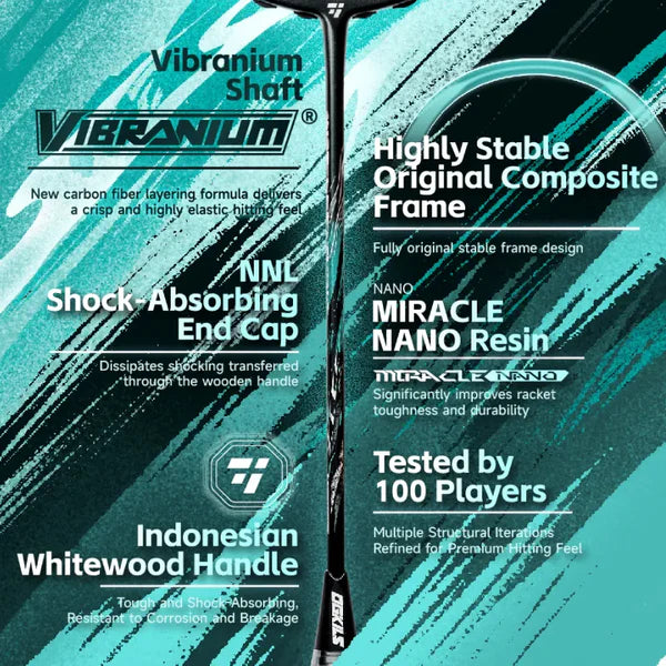 OGKIL Mist Breathing Badminton Racquet 4UG6 Black/Green - Control