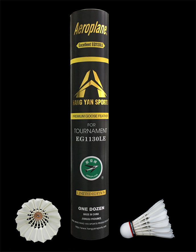 AEROPLANE Shuttlecocks EG1130 Black Label Limited Edition BWF Approved Speed 50 One Dozen