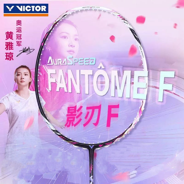 (Free String) Victor Auraspeed Fantôme F AC Badminton Racquet 4UG5 Black Rose