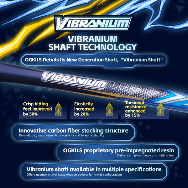 OGKIL Thunder Breathing Badminton Racquet 4UG6 Blue - Speed