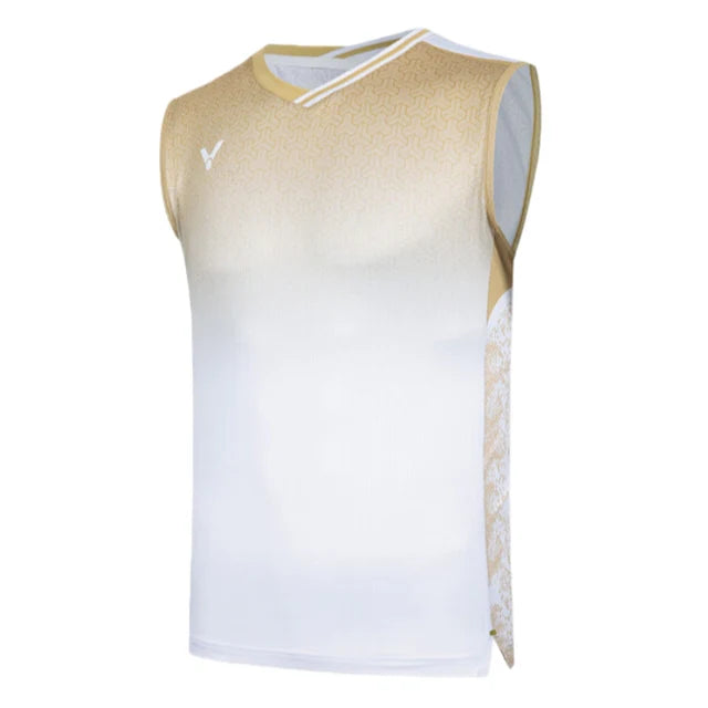 VICTOR x LZJ Collection T-55003 W Gold unisex knitted sleeveless top
