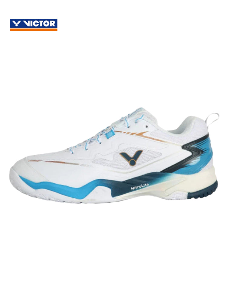 Victor A830NitroLite AF Badminton Shoes White / Mykonos Blue Unisex