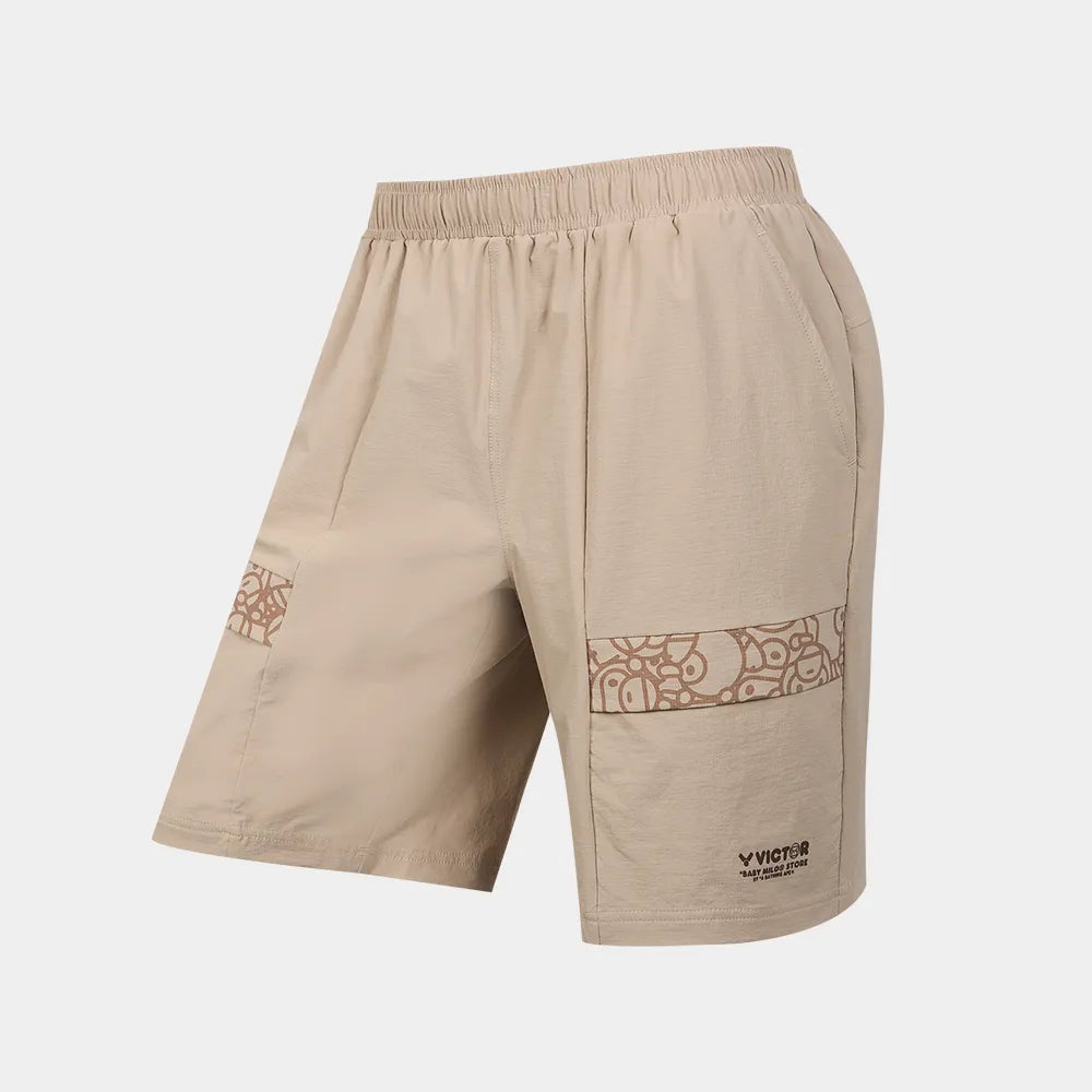 VICTOR x BABY MILO R-505BM V Milo Khaki unisex badminton shorts