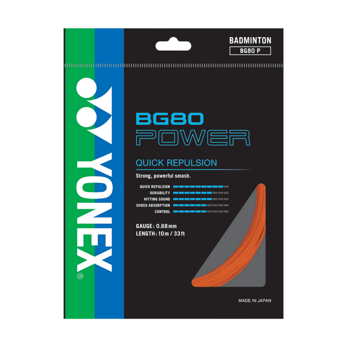 Yonex Badminton String BG80 Power (10M Set)