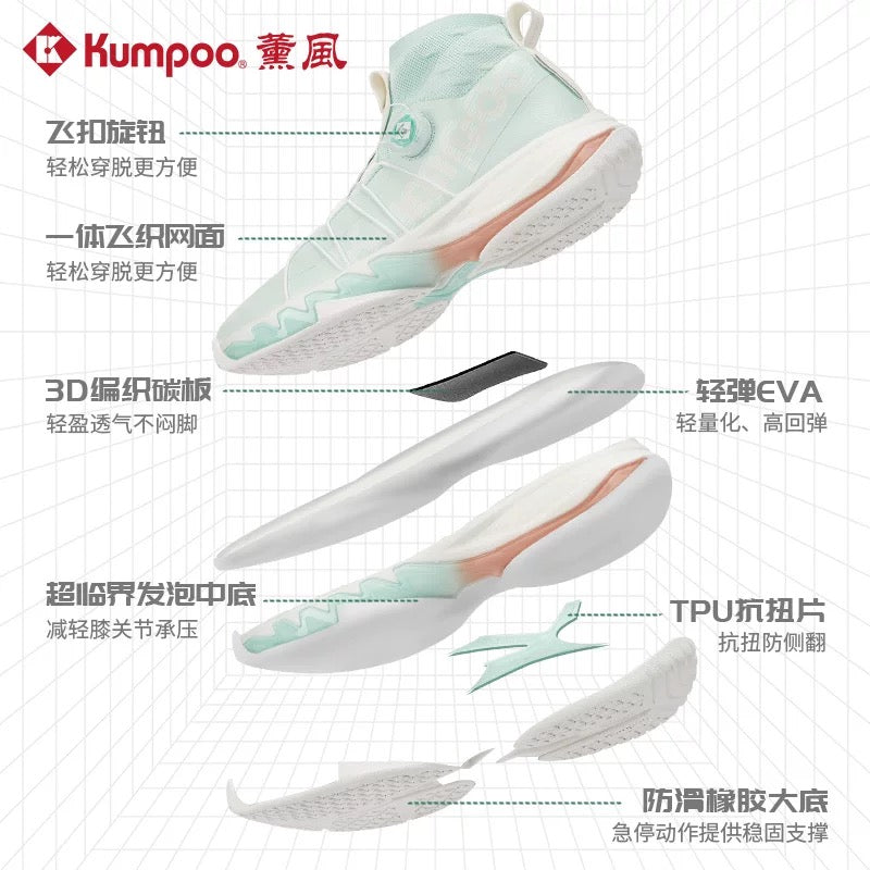 Kumpoo Badminton Shoes KHR-CK567 Water Green
