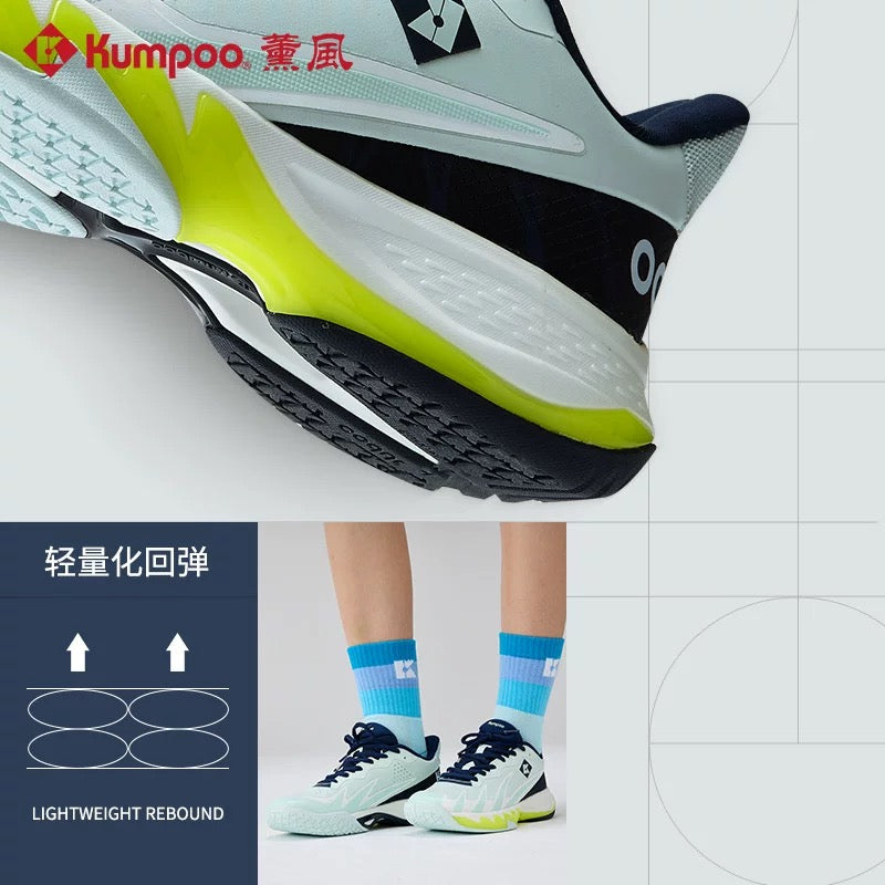 Kumpoo Badminton Shoes KH-G828 Light Blue/Navy Blue