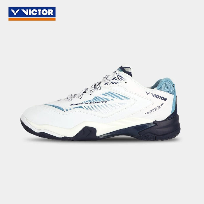 (Clearance) Victor 2024 A830 Nitro Lite Badminton Shoes AB White/Blue Unisex