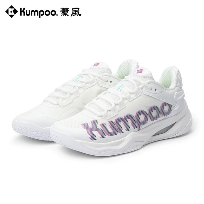 (Clearance Half Price) Kumpoo KH-G825 Badminton Shoes White Classic