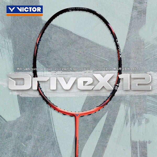 (Free String) Victor DriveX 12 Badminton Racquet 4UG5 Red