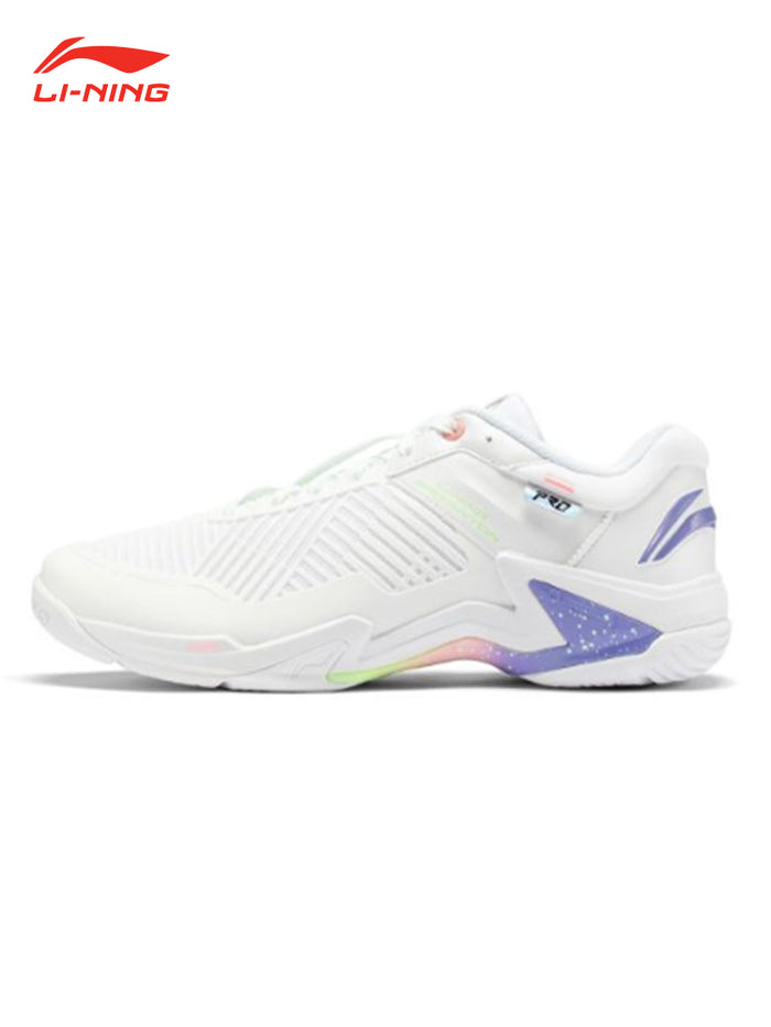 Li-Ning Axforce LT-01 Pro Badminton Shoes AYAT009-1 Standard Feet White/Blue Purple