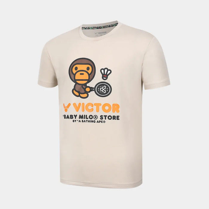 VICTOR x BABY MILO T-503BM V Milo Khaki unisex knitted badminton T-shirt