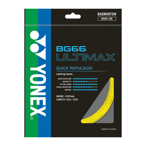 Yonex String BG 66 Ultimax Yellow Single Pack 10M