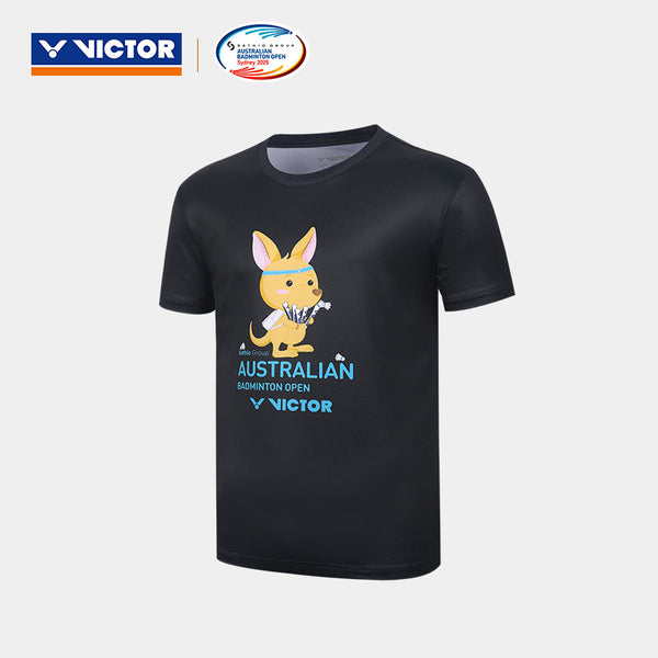 Victor 2025 Badminton Australia Open Commemorative Knit T-Shirt T-ABO2501 C Black