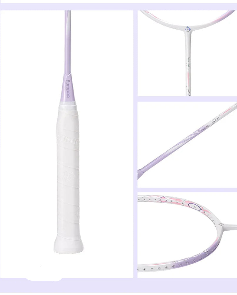 Kumpoo Nebula Badminton Racket 5UG6 White/Purple (All Set)
