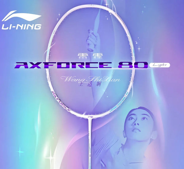 (Free String) Li-Ning Axforce 80 Light Badminton Racquet 4UG5 White/Blue