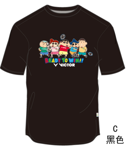 Victor X Crayon ShinChan Sports Shirt T-403JRCSC Black