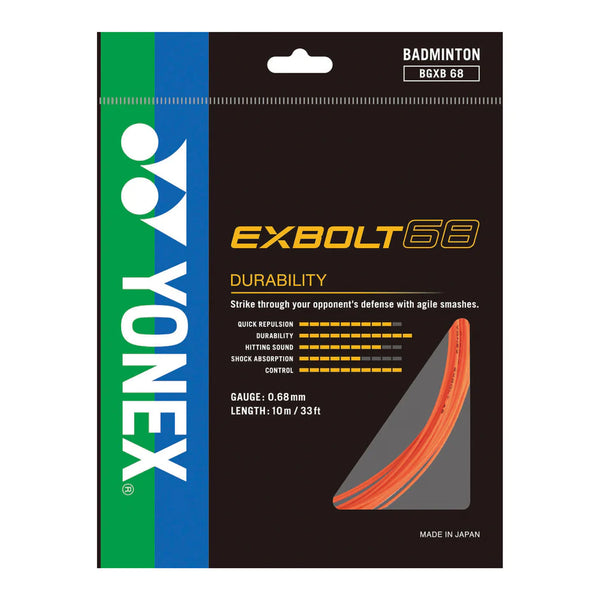 Yonex String Exbolt 68 Flash Orange Single Pack 10M